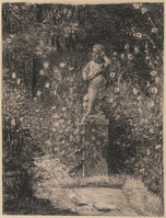 KG 2000 010
<br/>
't Beeldje in den tuin
<br/>
<em>Rueter, Georg (1875-1966)</em>